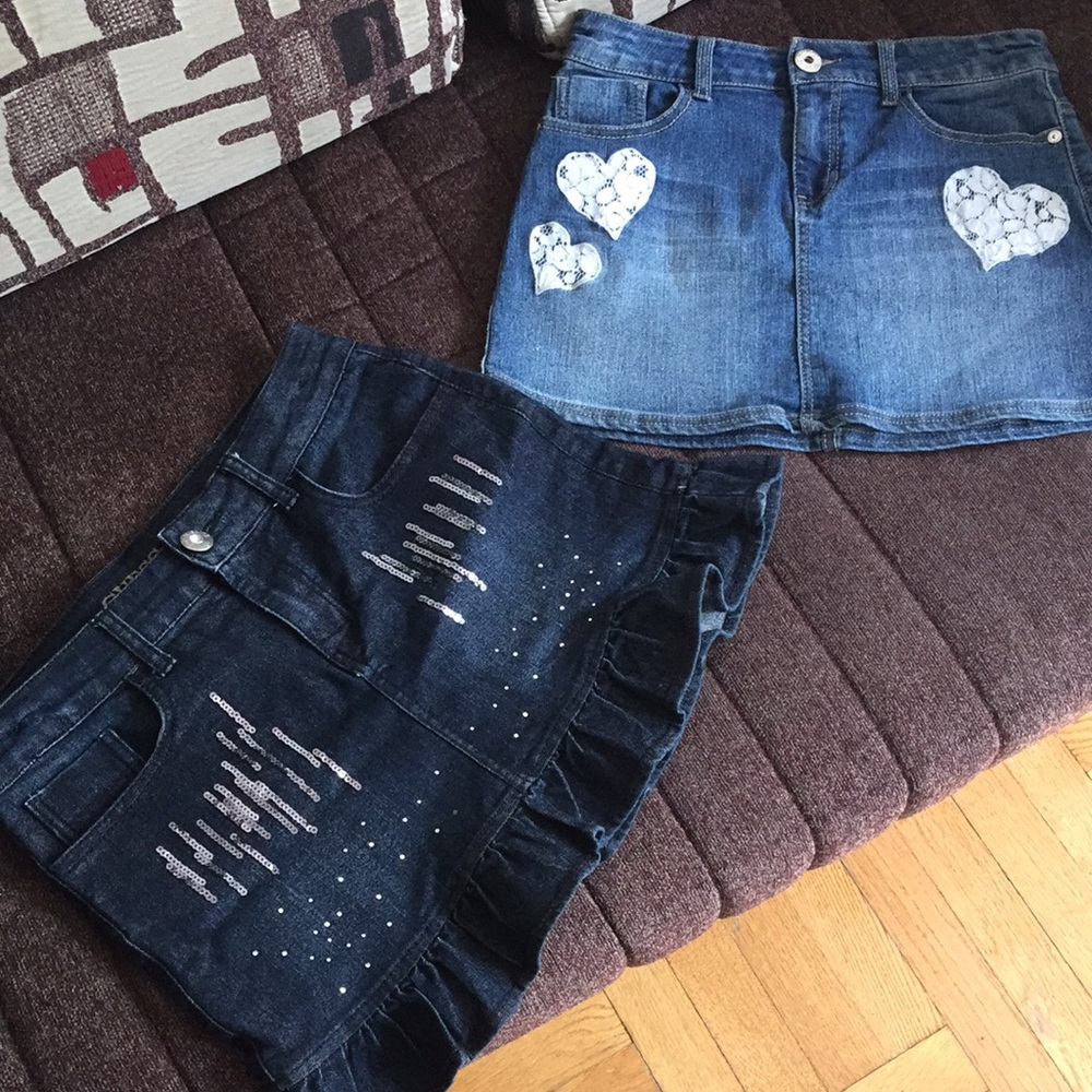 2 guess denim skirts